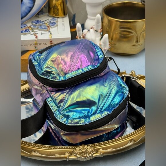 🆕 GANNI 🧿 NWT Mini Iridescent Recycled Tech Crossbody Bag - Picture 9 of 14